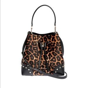 Michael Kors Mercer Gallery Small Leopard Calf Hair Shoulder Bag